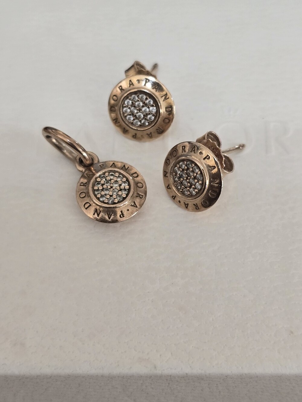 Pandora Rose Earrings And Charm